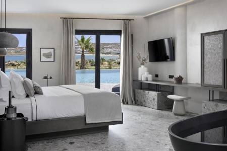 Grécko Mykonos Aeonic Suites & Spa 6 dňový pobyt Raňajky Letecky Letisko: Viedeň September 2026 ( 9/09/26-14/09/26)