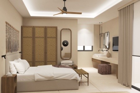 Grécko Kréta The Noverian Antama, Organic Beach Resort Chania 15 dňový pobyt Polpenzia Letecky Letisko: Praha June 2026 (17/06/26- 1/07/26)