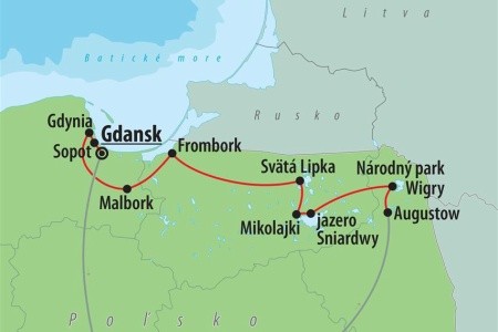 Poľsko - Mazúrske jazerá a pobrežie Baltského mora, Gdansk, Frombork, Gdaňský záliv, Gdyňa, jazero Sniardwy, Malbork, Mazúrske jazerá, Mikolajki, Národný park Wirgy, Sopot, Svätá Lipka - 16