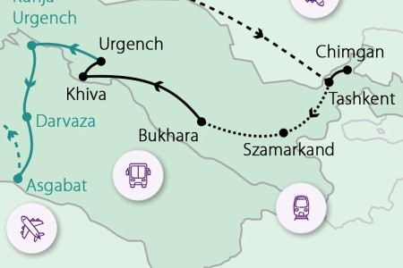 A Selyemút birodalma, Üzbegisztán- Hosszabbítással Türkmenisztánban
