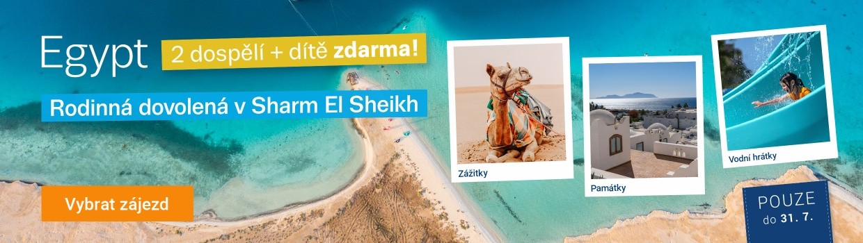 Sharm: 2 dospělí a 1 dítě zdarma
