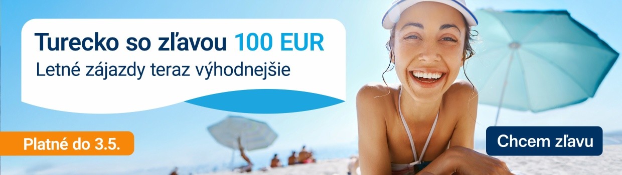 Turecko so zľavou 100 Eur 2026