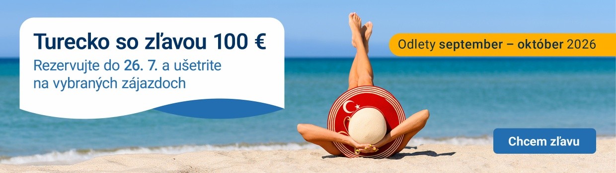 Turecko so zľavou 100 EUR