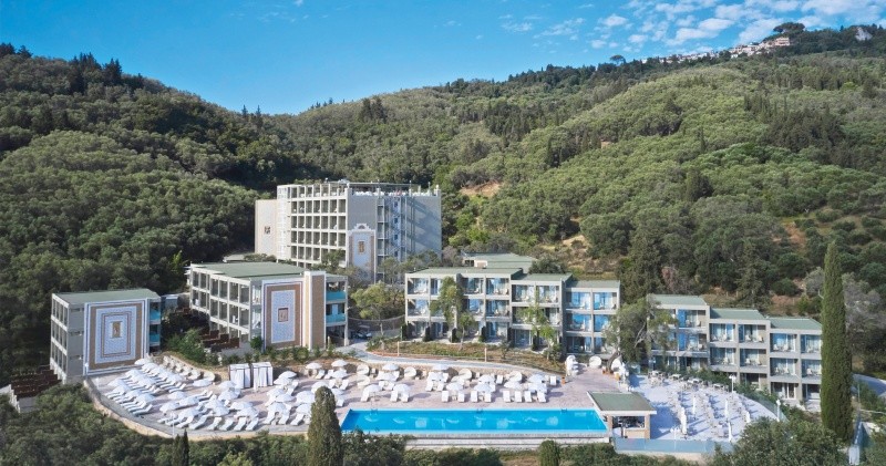 A five-star adults-only resort near Boukari with pools, private beach access, restaurants, bars and contemporary rooms and suites.