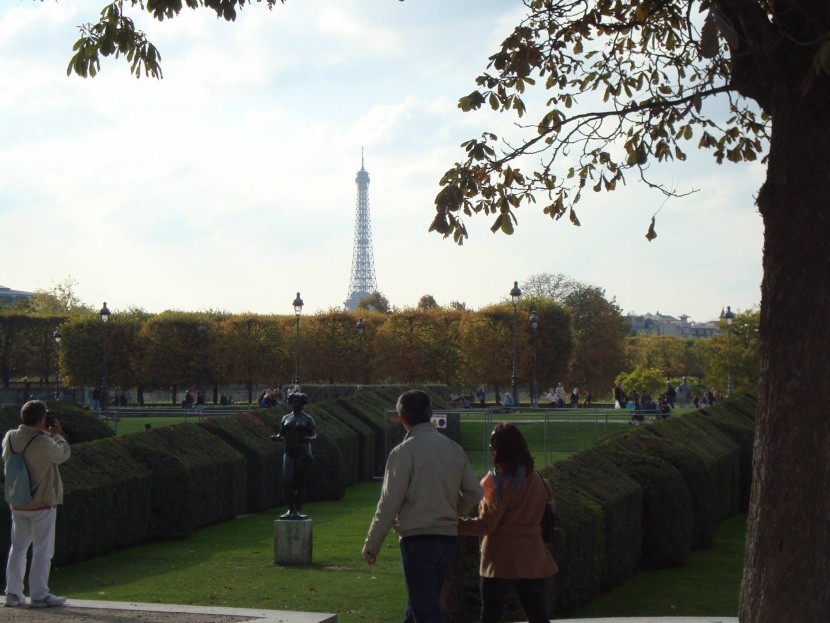 Pohľad od Louvru na Eiffelovku