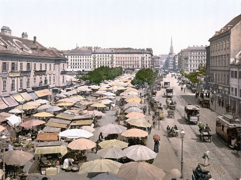 A bécsi Naschmarkt 1900-ban