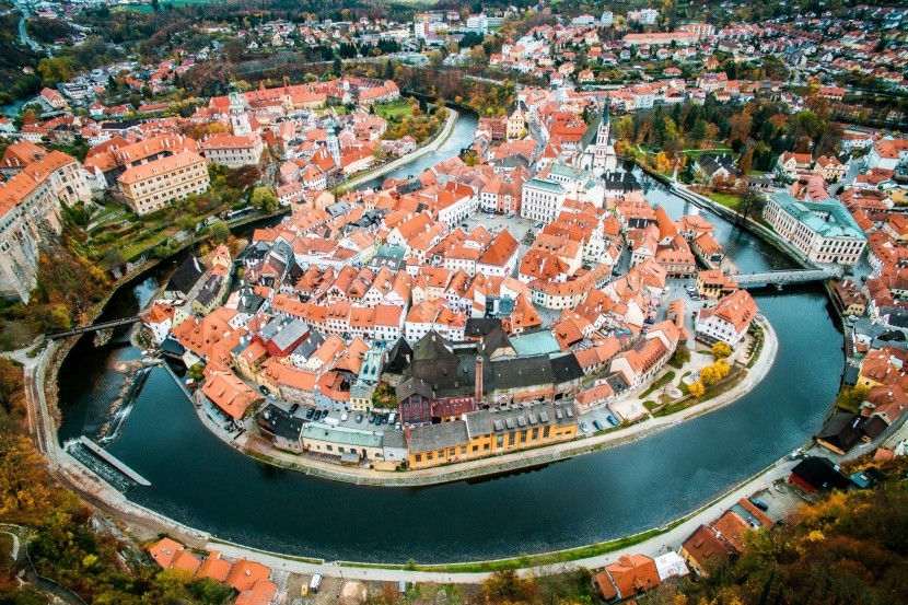 Český Krumlov madártávlatból