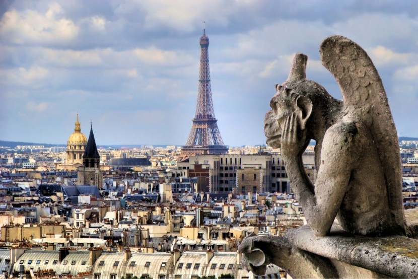 Chrlič na Notre Dame s Eiffelovkou