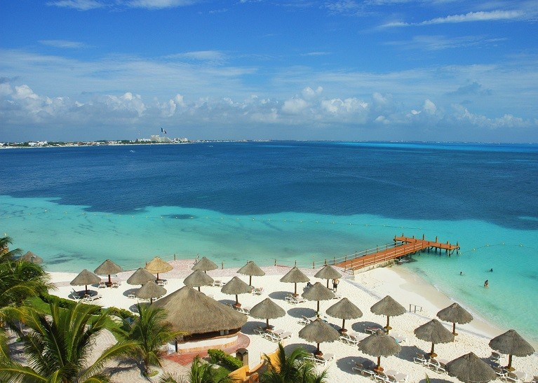Rajskie plaże w Cancun, Meksyk