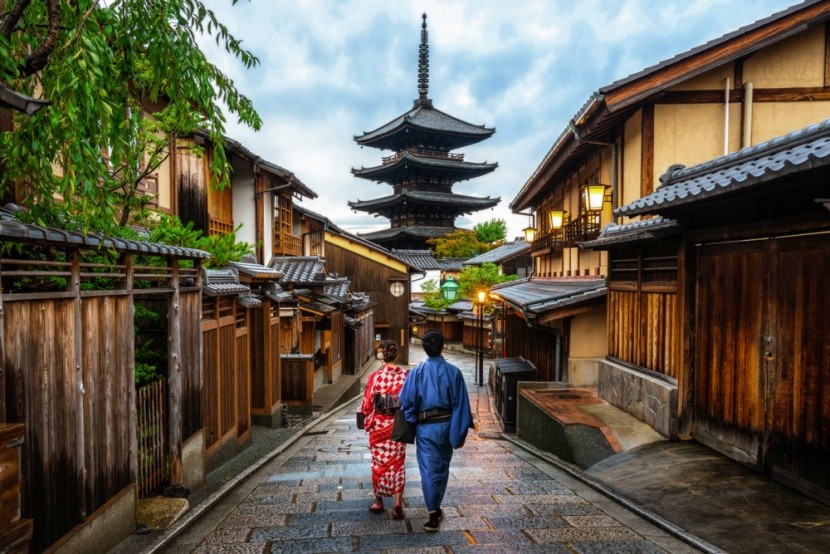 Ulice Starého města v Kjóto, Japonsko