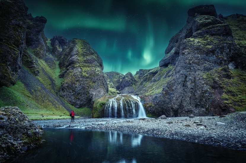 Vodopády Stjornarfoss, Island