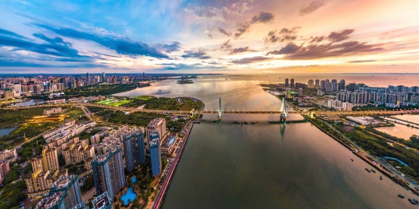 západ slunce v Haikou, Hainan