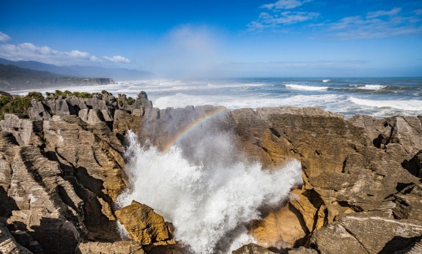 Gejzíry v Punakaiki, Nový Zéland