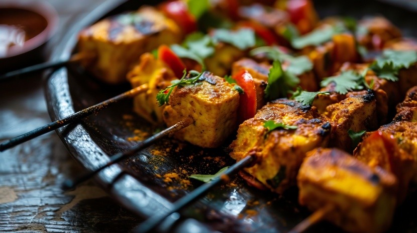 Grilované špízy Paneer Tikka