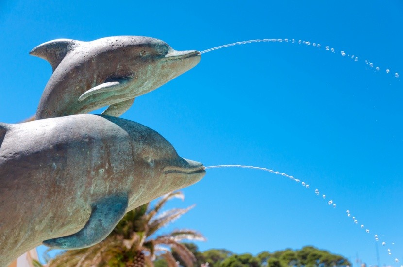 Delfinszobor Lošinj szigetén