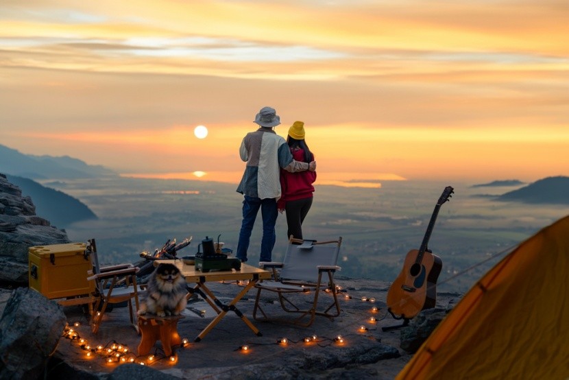 Táborák v horách v oblasti Chiang Mai
