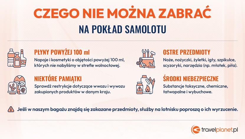 Czego nie można zabrać na pokład samolotu?
