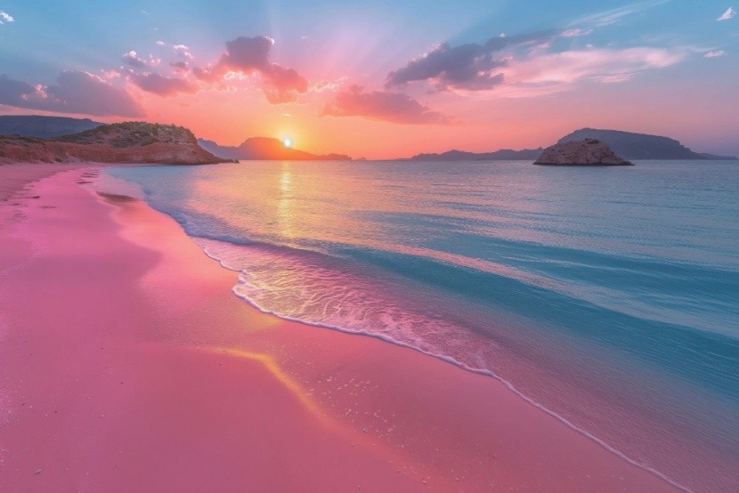 Elafoníszi rózsaszín homokos strandja