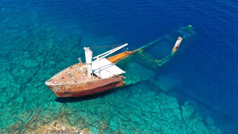 vrak lodi ooblíž ostrova Kithira, Řecko