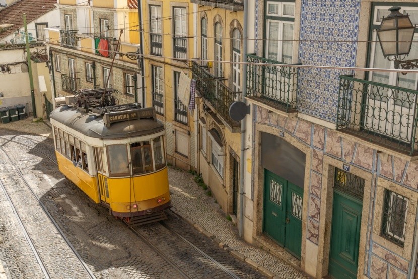 žlutá tramvaj, symbol Lisabonu