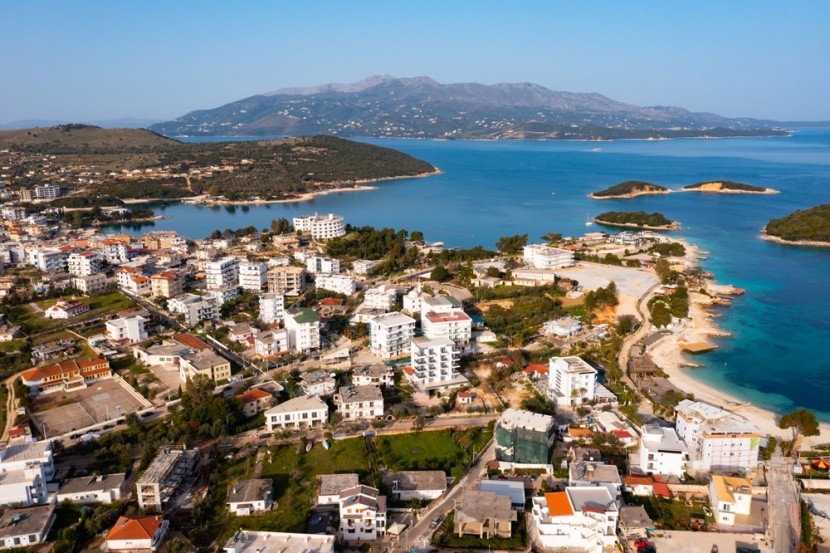 Widok na Ksamil z lotu ptaka