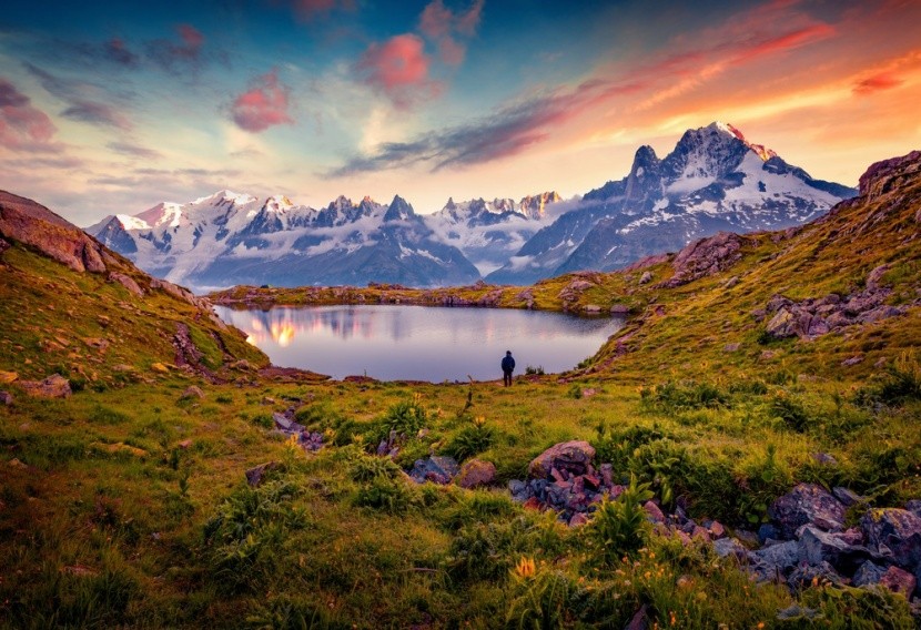 jezero u Mount Blanc, Francie