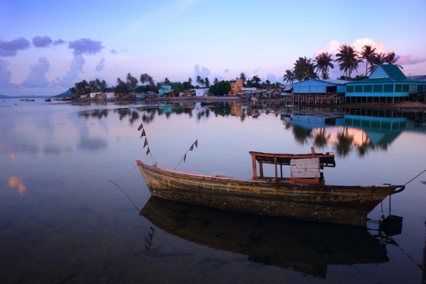 ráno v dedine Ham Ninh