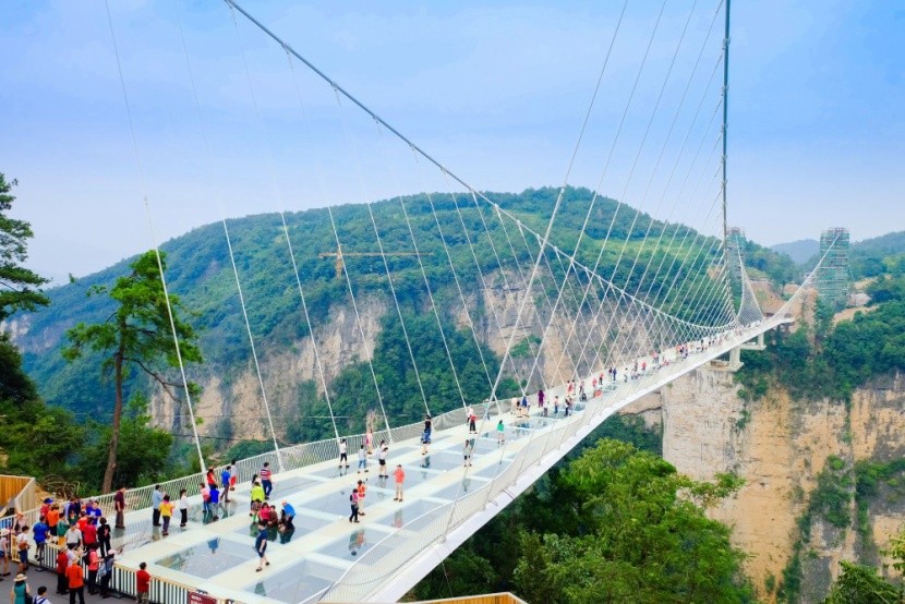 Üveg híd, Zhangjiajie, Kína